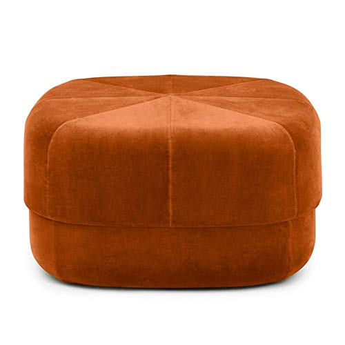 Osmanischer runder Hocker, weicher Samt-Couchtisch, gepolsterte Fußhocker-Ablage, zusätzlicher Sitz, ideal für das Wohnzimmer, Schlafzimmer, Hellgrau, 40 x 40 x 46 cm (16 x 16 x 18 Zoll) (Orange von OAkita