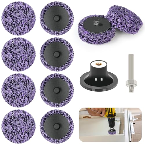 OBA CSD Scheibe, 10 Stück Schleifscheiben 50mm (2 inch), Rostumwandler & Radnabenschleifer, Nylongewebe für Metall Polieren, Rostentfernung, Farb- & Oxidlöser, Lila von OBA