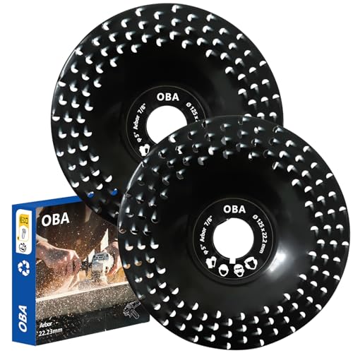 OBA Holz Schleifscheibe 125mm Set Winkelschleifer [Verstopft Nicht] Frässcheibe für Holz - Wurzelfräse Lackfräse Raspelscheibe Baumstumpffräse Holzfräser - Flex Schleifscheibe von OBA