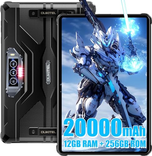 OBA Oukitel RT8 Rugged Tablet 11 Zoll FHD+, 20.000 mAh Akku, Helio G99 Prozessor, 12 GB + 256 GB (TF 1 TB) Rugged Tablet, 48 MP + 32 MP Kamera Android 13 Tablet, IP68/IP69K wasserdicht von OBA