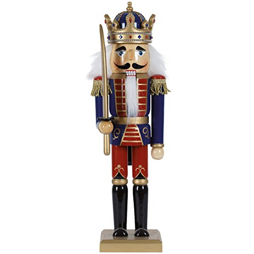 Nussknacker König, H: 50 cm, bunt, handbemalt im Kunsthandwerks-Stil von OBC-Kunsthandwerk