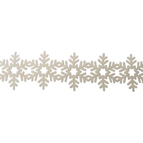 OBC-Kunsthandwerk Weihnachtliches Tischband Filz, Schneeflocke, Creme von OBC-Kunsthandwerk