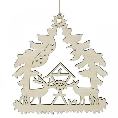 Winterliches-Weihnachtliches Fensterbild aus Holz gesägt, Rehe von OBC-Kunsthandwerk