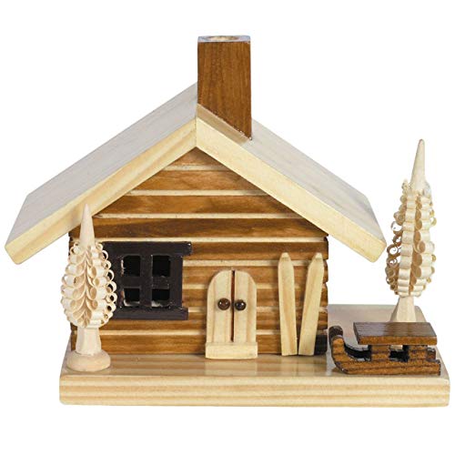 OBC Räucherhaus Skihütte Natur-braunt, ca. 12 cm/Räuchermännchen Dekofigur/handbemalt im Kunsthandwerks-Stil/Räuchermann/Räucherfigur aus Holz OBC Räucherhaus Skihütte Natur-braunt, ca. 12 cm/Räuchermännchen Dekofigur/handbemalt im Kunsthandwerks-Stil/Räuchermann/Räucherfigur aus Holz von OBC