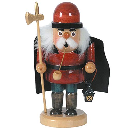 OBC Räuchermännchen Nachtwächter rot-braun, 15 cm, Dekofigur handbemalt im Kunsthandwerks-Stil/Räuchermann/Räucherfigur aus Holz von OBC