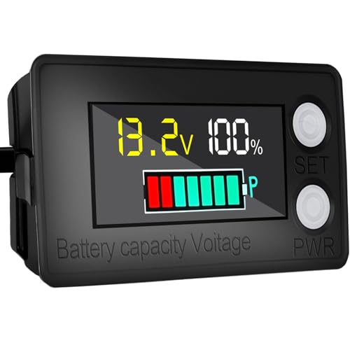 Batteriemonitor Wasserdichte Battery Monitor Batteriekapazität Spannung Meter mit Niederspannungs-Alarm 12V, 36V, 48V, 60V, 72V, 84V für Golfwagen Boote Wohnmobile Batterie Messgerät Batterieanzeige von OBDKCAN