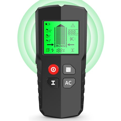 【Pro】 Leitungssucher Ortungsgerät Stromleitungsfinder, Wandscanner Metall Detektor mit HD LCD Anzeige für Metallrohren,Rohre,Holz, Stromleitungen, AC Spannungs usw von OBDMONSTER