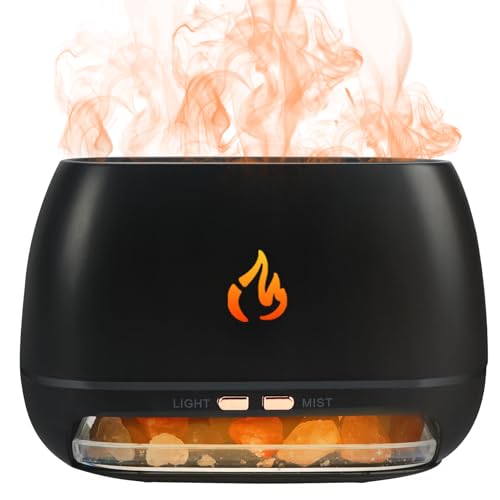 2-in-1 Aroma Diffuser, Diffuser Ätherische Öle Flamme, 200ML Luftbefeuchter Duftlampe Elektrisch, Duftöl Diffuser Automatische Abschaltung, Defuser Luft Aroma Öle mit Himalaya Salt, 7 Farben LED 2-in-1 Aroma Diffuser, Diffuser Ätherische Öle Flamme, 200ML Luftbefeuchter Duftlampe Elektrisch, Duftöl Diffuser Automatische Abschaltung, Defuser Luft Aroma Öle mit Himalaya Salt, 7 Farben LED von OBEISN
