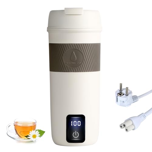 Reise Wasserkocher Klein,220V 300W Tragbarer Elektrischer Wasserkocher, Mini Wassertasse Automatischer Abschaltung für Unterwegs For Tee, Kaffee（Netzkabel befindet sich im Becher） von OBEISN