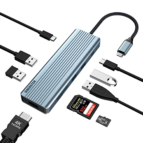 HOPDAY USB C Hub, 6 in 1 USB C Adapter für MacBook Air/Pro, Dual Display 4K HDMI Docking Station von OBERSTER