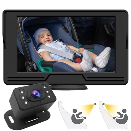 OBEST 1080P Baby Spiegel Auto Kamera,4,3 Zoll HD Rücksitzspiegel Monitor,150° Weitwinkel,Einstellbare Nachtsicht Display,Sitzspiegel Beobachtung von OBEST
