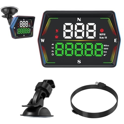 OBEST Auto-Tachometer, Auto-Head-Up-Display, Kfz HUD Universal,Kilometerzähler, Geschwindigkeitsmesser mit Geschwindigkeitsalarm und Müdigkeitserinnerung beim Fahren, Saugnapfhalterung, USB-Stecker OBEST Auto-Tachometer, Auto-Head-Up-Display, Kfz HUD Universal,Kilometerzähler, Geschwindigkeitsmesser mit Geschwindigkeitsalarm und Müdigkeitserinnerung beim Fahren, Saugnapfhalterung, USB-Stecker von OBEST