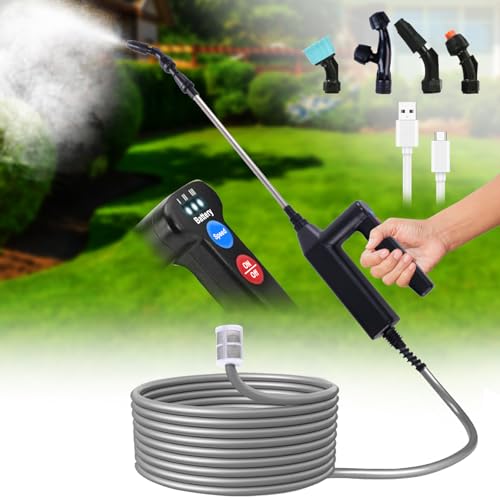 OBEST Elektrischer Pflanzensprüher,Akku Drucksprüher mit Getriebestellung,Tragbarer Mehrzweck-Gartensprüher mit 5 m Schlauch,4 Düsen und Teleskopstange für Garten,Hof,Rasen und Unkraut OBEST Elektrischer Pflanzensprüher,Akku Drucksprüher mit Getriebestellung,Tragbarer Mehrzweck-Gartensprüher mit 5 m Schlauch,4 Düsen und Teleskopstange für Garten,Hof,Rasen und Unkraut von OBEST
