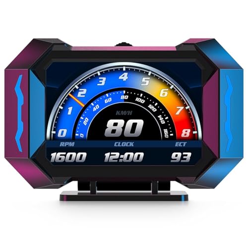 OBEST HUD Head up Display Auto OBD GPS Smart Instrument, Tachometer Auto, Anzeige von Geschwindigkeit und Richtung, In-car Kompass, Kilometerzähler, Drehzahlmesser, Arbeit für alle Autos von OBEST
