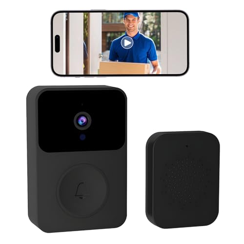 OBEST Kabellose Klingelton mit Kamera, elektronisches Klingelspiel, 150 m, mit Plug-in-Empfänger, Nachtsicht, Audio, bidirektional für Zuhause, Büro, Hotel von OBEST