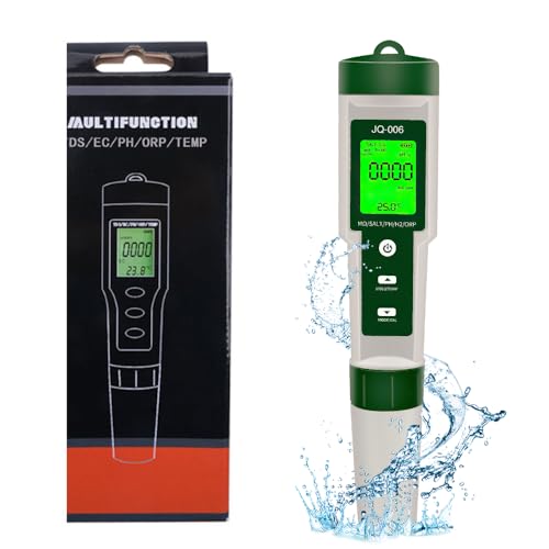OBEST ph messgerät wasser digital 10-in-1, EC Messgerät TDS ORP Salz S.G H2 MΩ Fertilität Temp, pool tester ph meter mit LCD Display, pool messgerät ph für Trinkwasser, Schwimmbad, Labor von OBEST