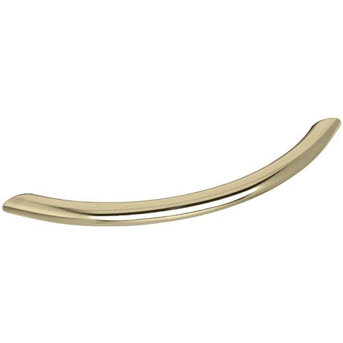 OBF-Online-Discount 72 1394 02 Grimme Basic Schubladengriff Meduna Möbelgriff (gebogen) ø 10 mm, Breite 151 mm Griff Stahl, vermessingt poliert, Lochabstand 128 mm von OBF-Online-Discount