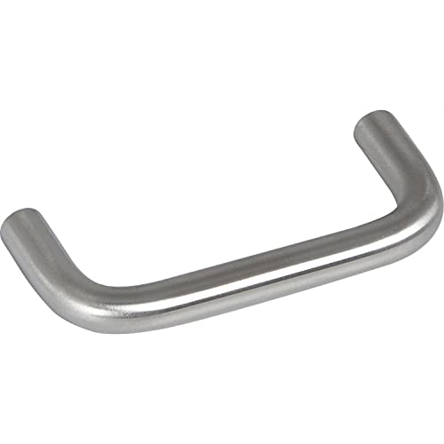 OBF 72 2102 17 Grimme Emer (Küchengriff), Breite 72 mm Schrankgriff Edelstahl gebürstet, Silber von OBF
