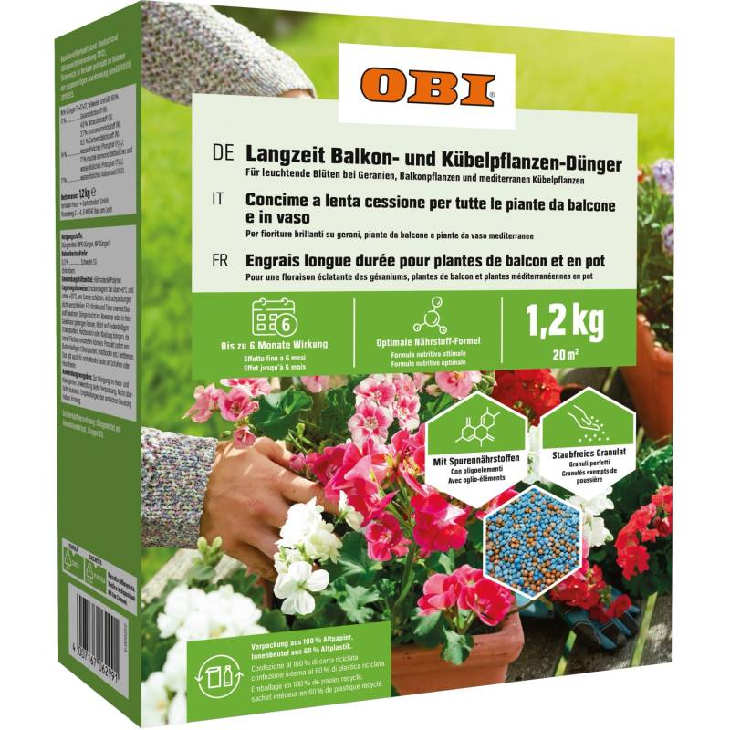 OBI Langzeit Balkon- und Kübelpflanzen-Dünger 1,2 kg von GROW by OBI