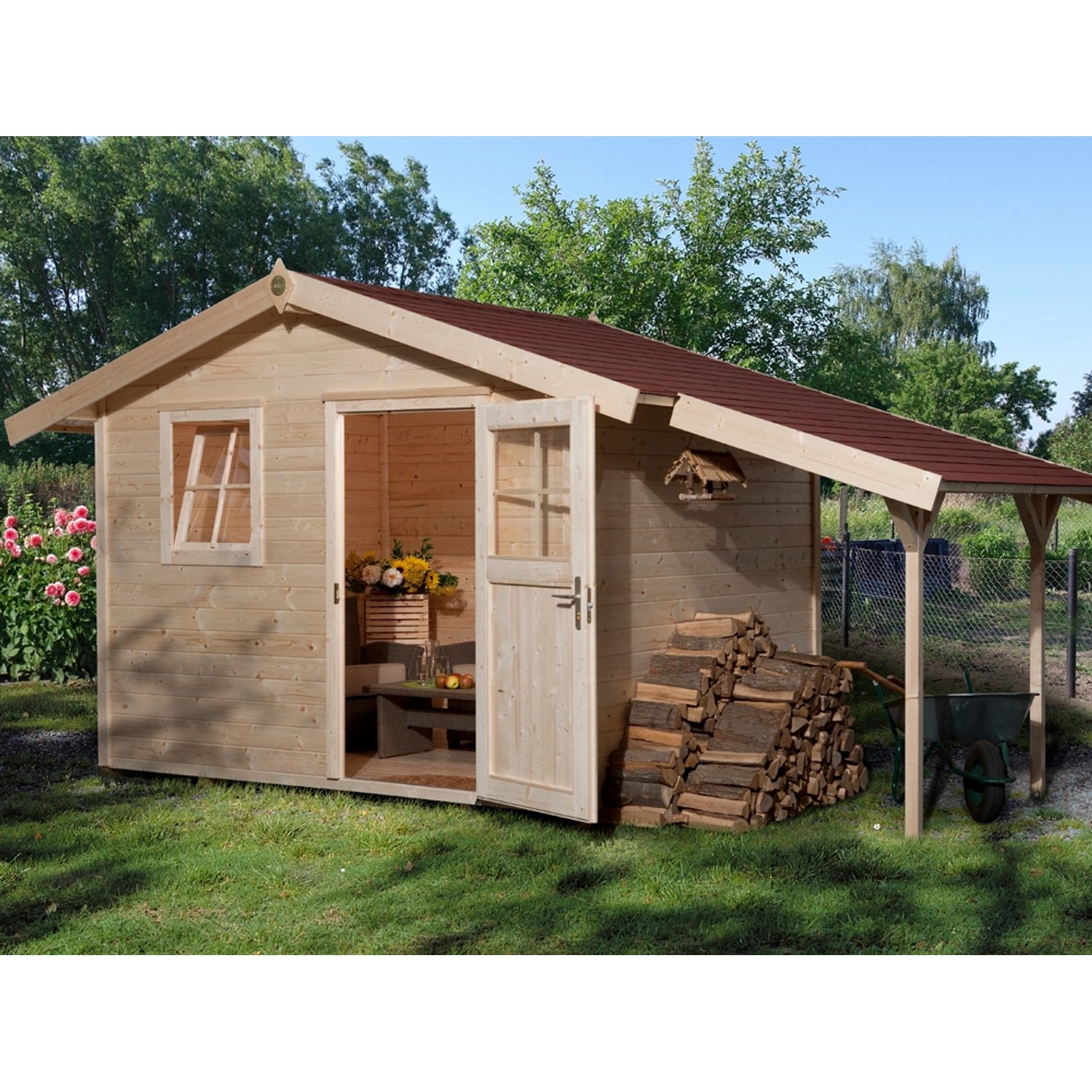 OBI Outdoor Living Holz-Gartenhaus/Gerätehaus Bozen Satteldach Unbehandelt 235 cm von OBI Outdoor Living