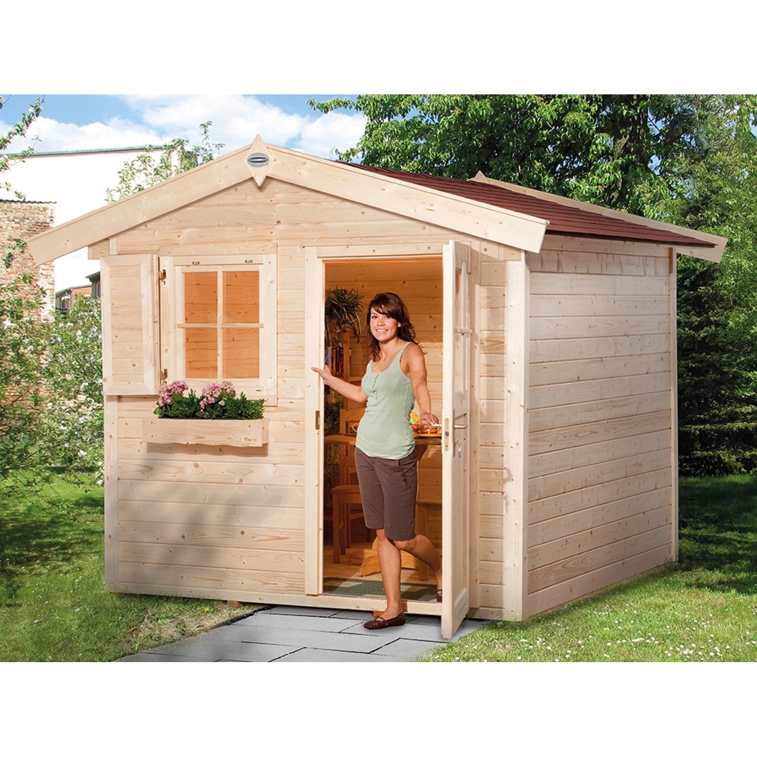 OBI Outdoor Living Holz-Gartenhaus/Gerätehaus Bozen Unbehandelt 270 cm von OBI Outdoor Living