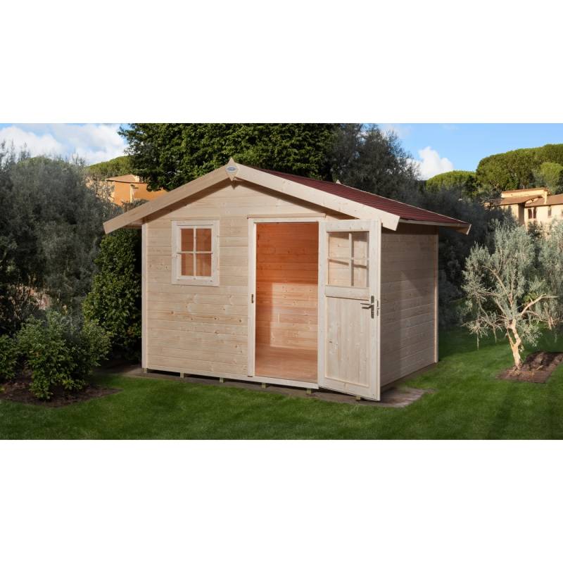 OBI Outdoor Living Holz-Gartenhaus Bozen Satteldach Unbehandelt 300 cm x 270 cm von OBI Outdoor Living