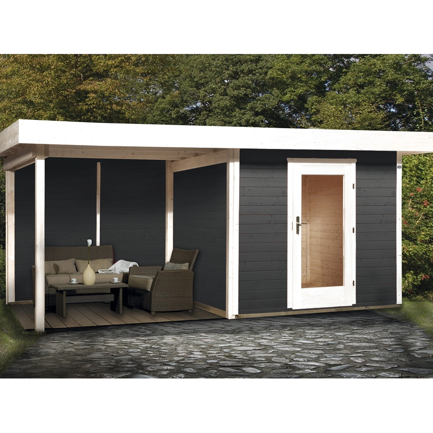 OBI Outdoor Living Holz-Gartenhaus Florenz Flachdach Lasiert 530 cm x 314 cm von OBI Outdoor Living