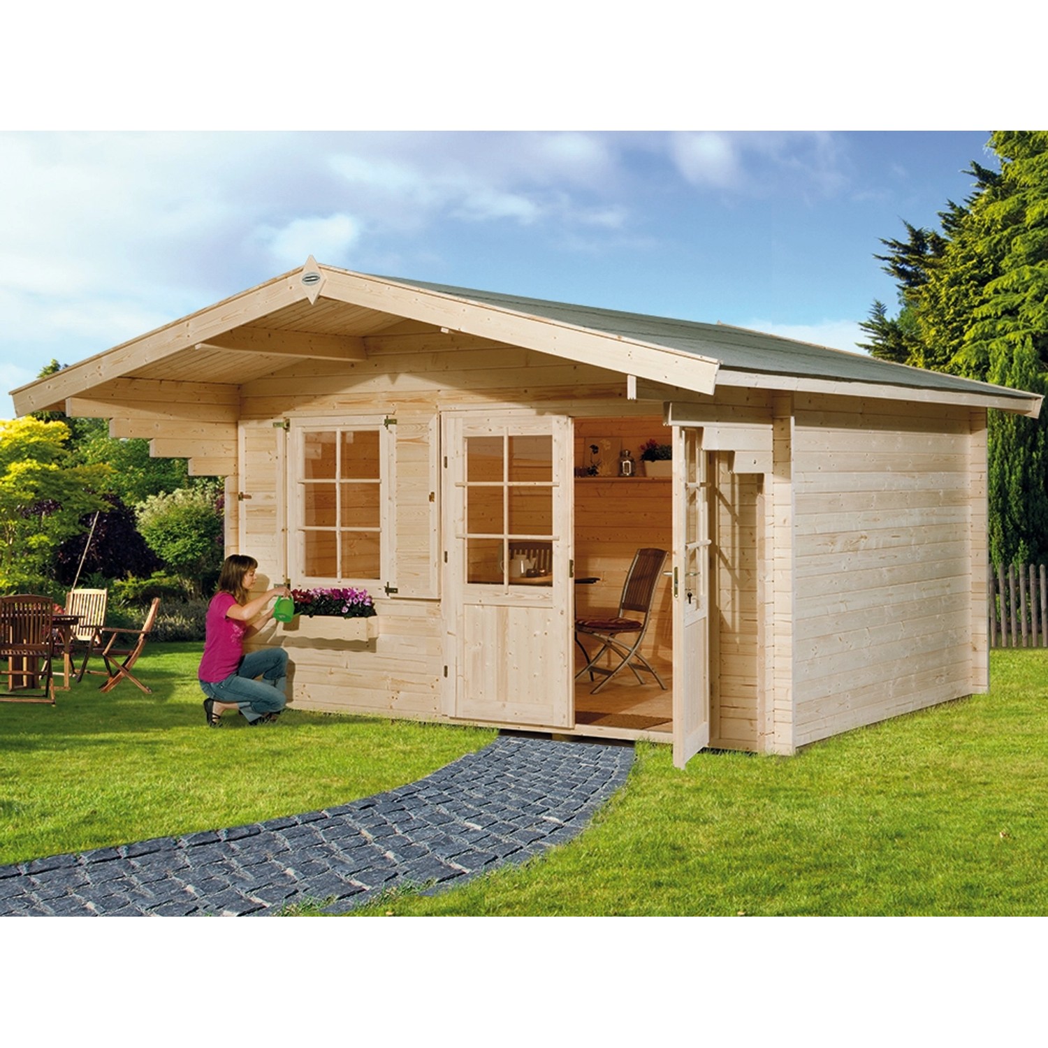 OBI Holz-Gartenhaus Riva B Natur 380 cm x 380 cm von OBI Outdoor Living