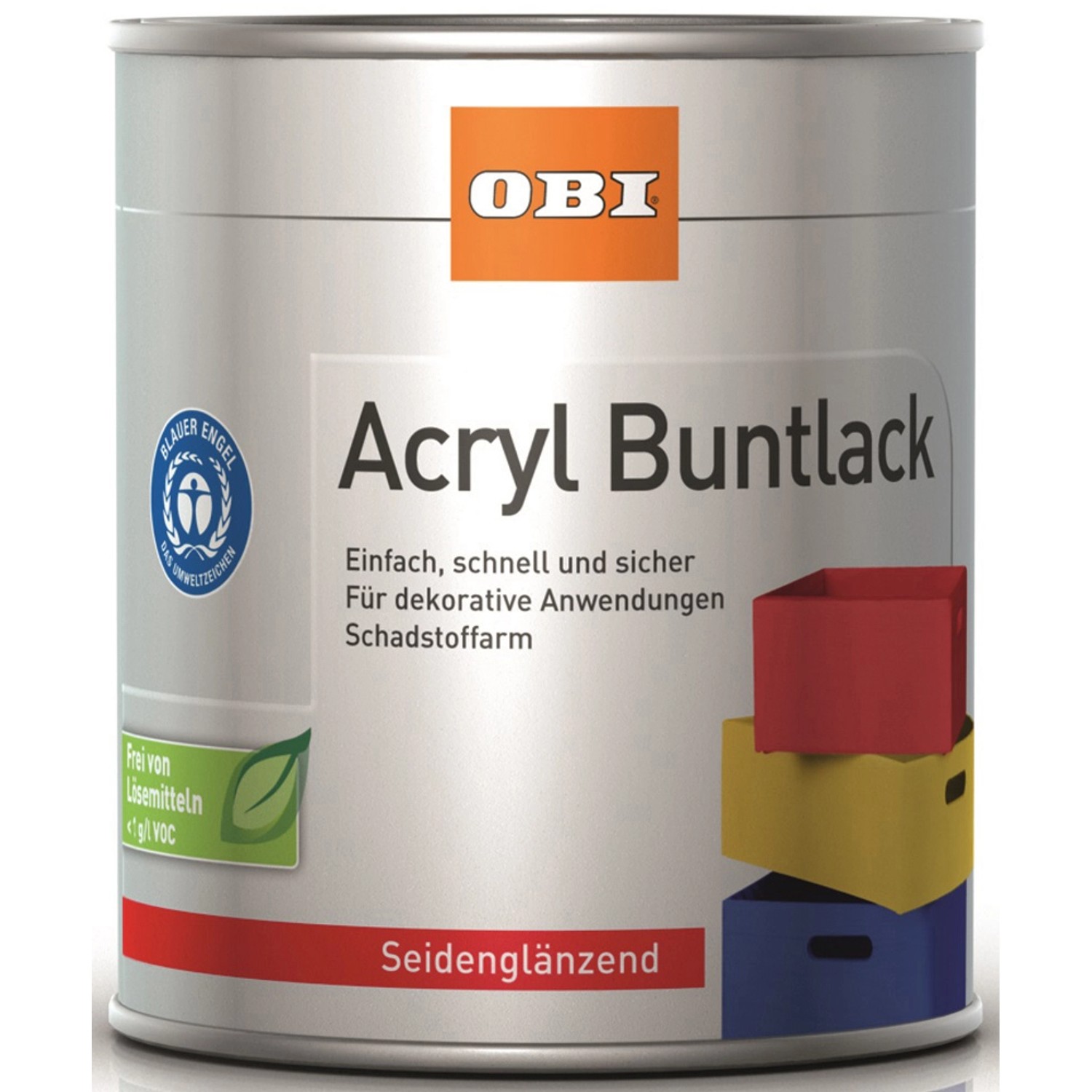 OBI Acryl Buntlack Tiefschwarz seidenglänzend 500 ml von OBI