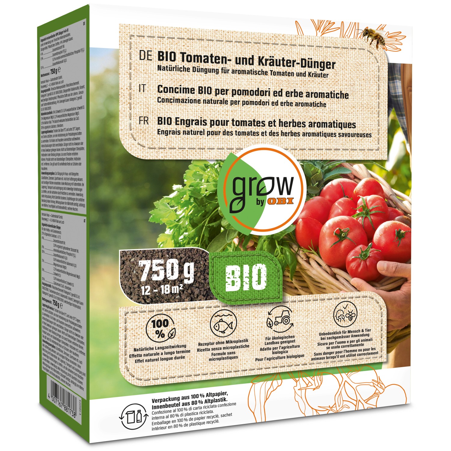 OBI Bio Tomaten- und Kräuterdünger 750 g von GROW by OBI