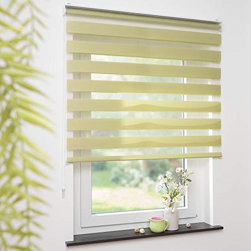 OBI Doppelrollo Duo-Rollo Rollo mit Seitenzuggetriebe Wand- und Deckenmontage | Grün | 100 x 180 cm von OBI