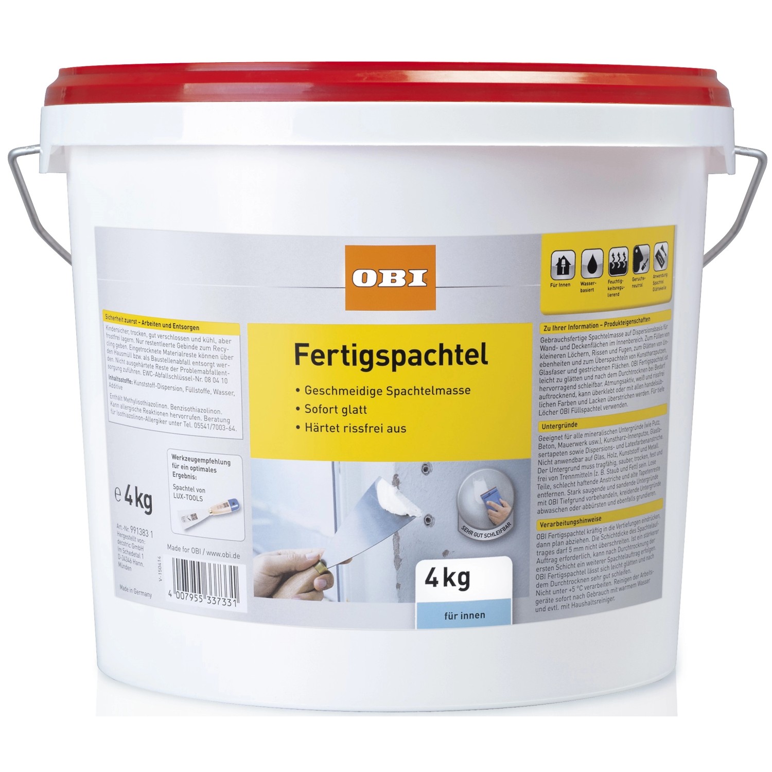 OBI Fertig-Spachtel Weiß 4 kg von OBI