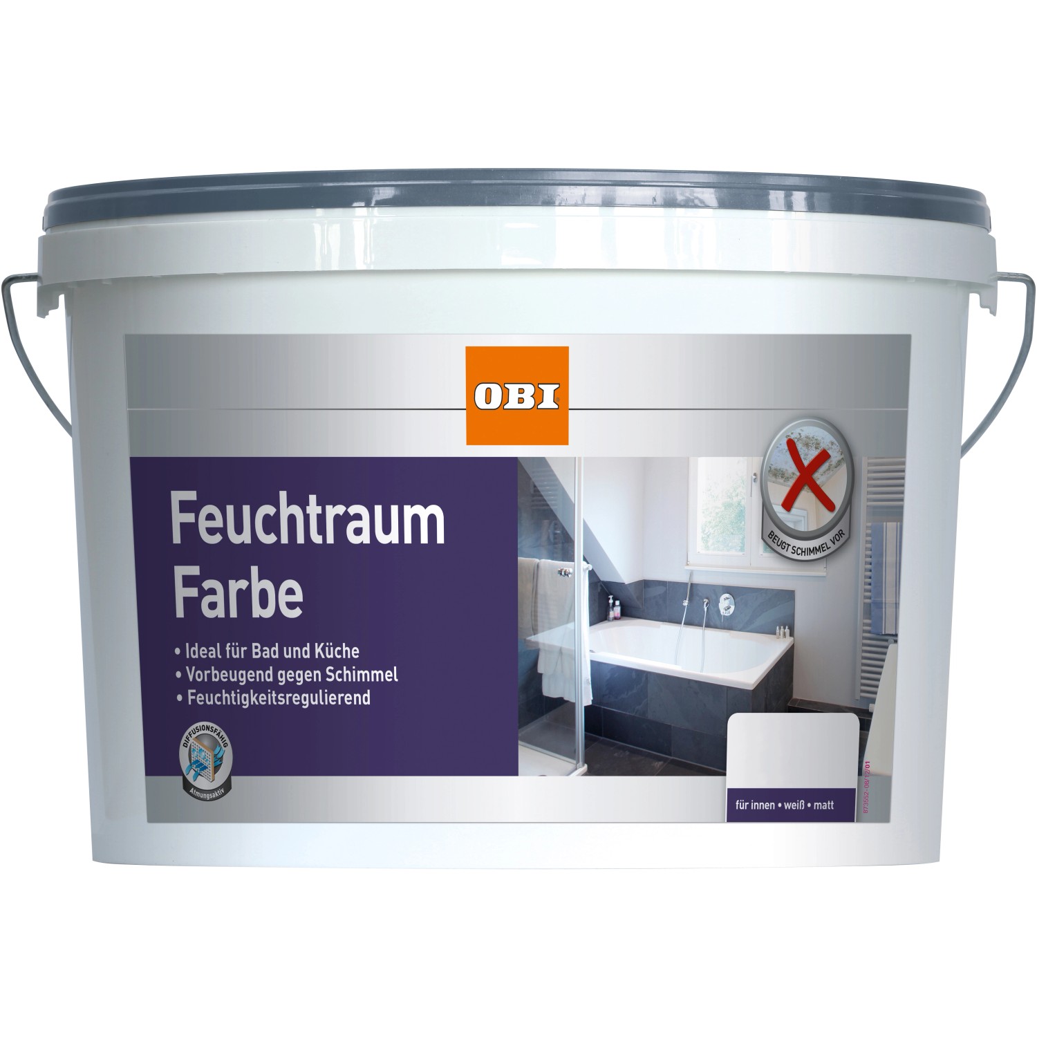 OBI Feuchtraumfarbe Weiß matt 2,5 l von OBI