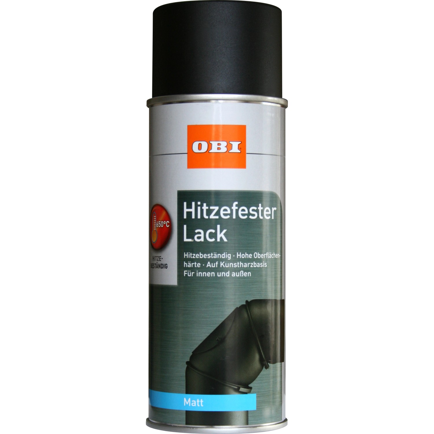 OBI Hitzefester Lack Spray Schwarz matt 400 ml von OBI