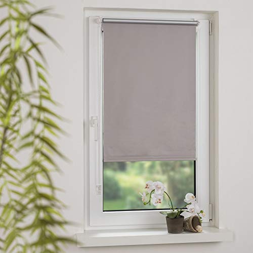 OBI Klemmfix Easyfix-Rollo Verdunkelungsrollo Pamplona Seitenzugrollo Kettenzug Klemmträgermontage | Taupe | 60 x 175 cm von OBI