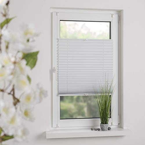 OBI Klemmfix Plissee Easyfix-Thermo-Plissee weiß verspannt | 120 x 130 cm | Energieeffizient von OBI