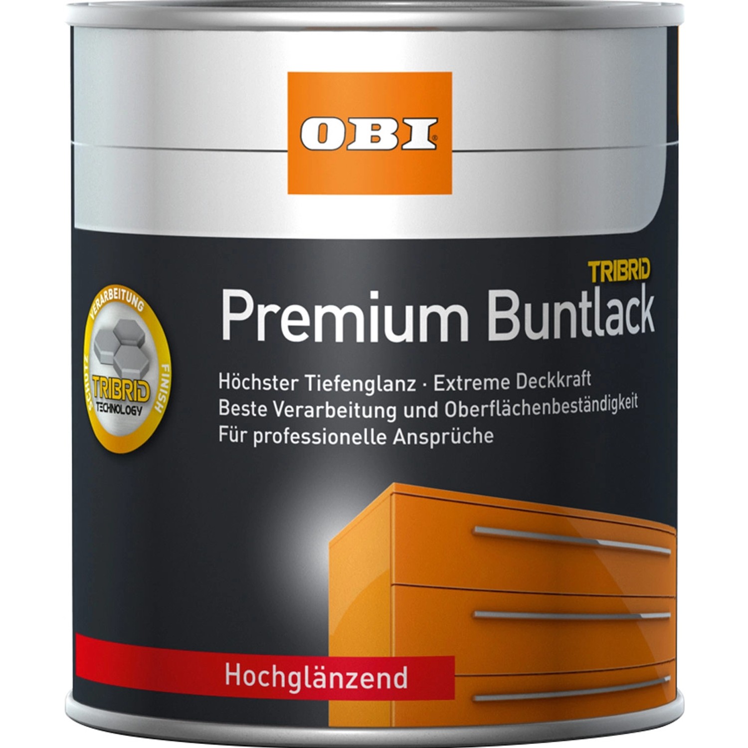 OBI Premium Buntlack Tribrid Tiefschwarz hochglänzend 125 ml von OBI