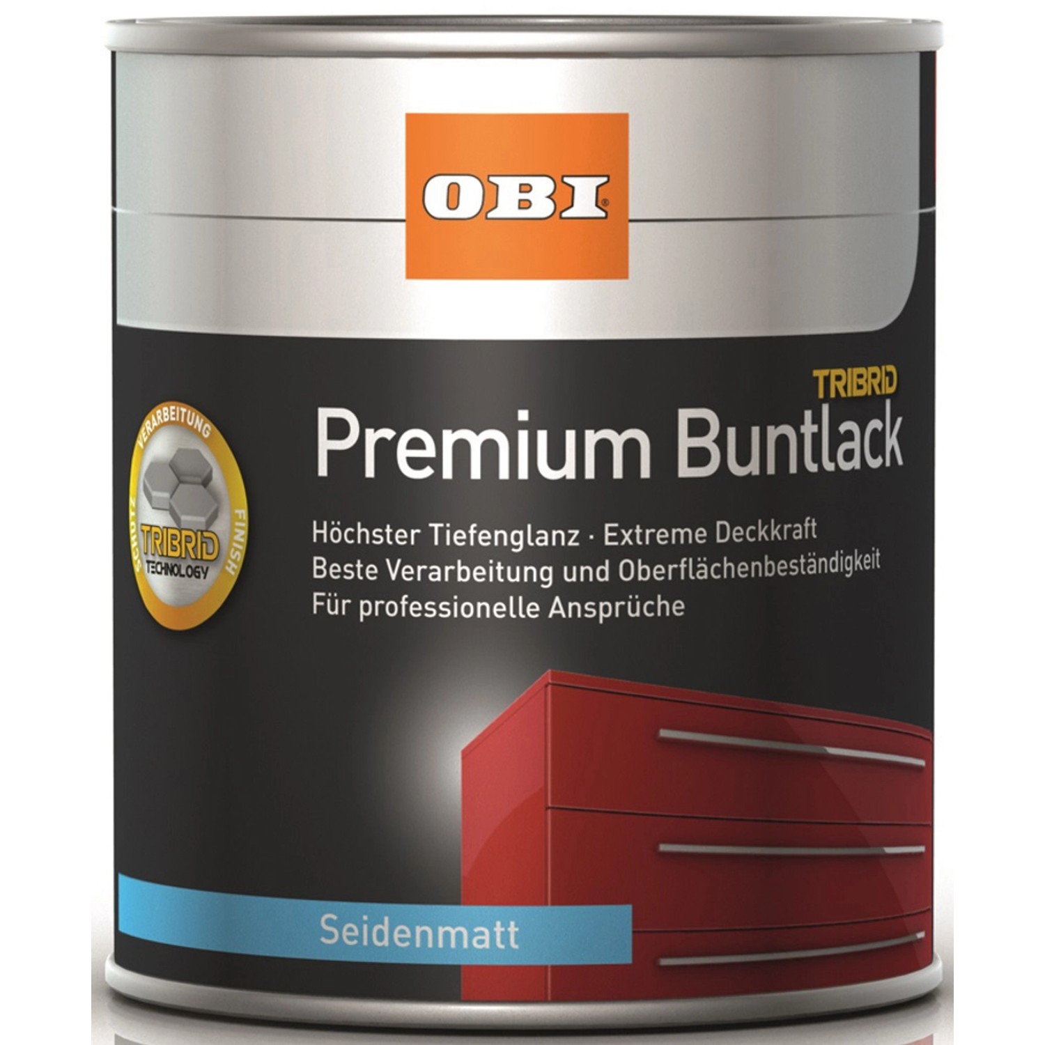 OBI Premium Buntlack Tribrid Tiefschwarz seidenmatt 750 ml von OBI