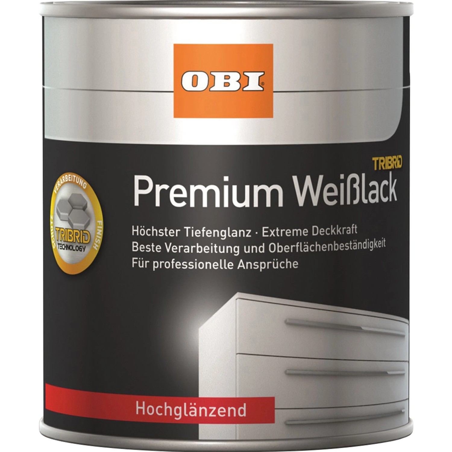 OBI Premium Weißlack Tribrid hochglänzend Weiß 375 ml von OBI