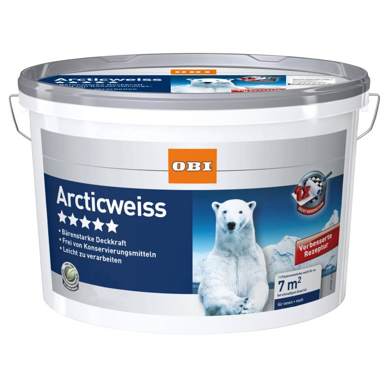 OBI Wandfarbe Arcticweiß matt 1 l von OBI