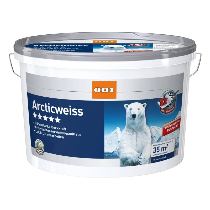 OBI Wandfarbe Arcticweiß matt 5 l von OBI