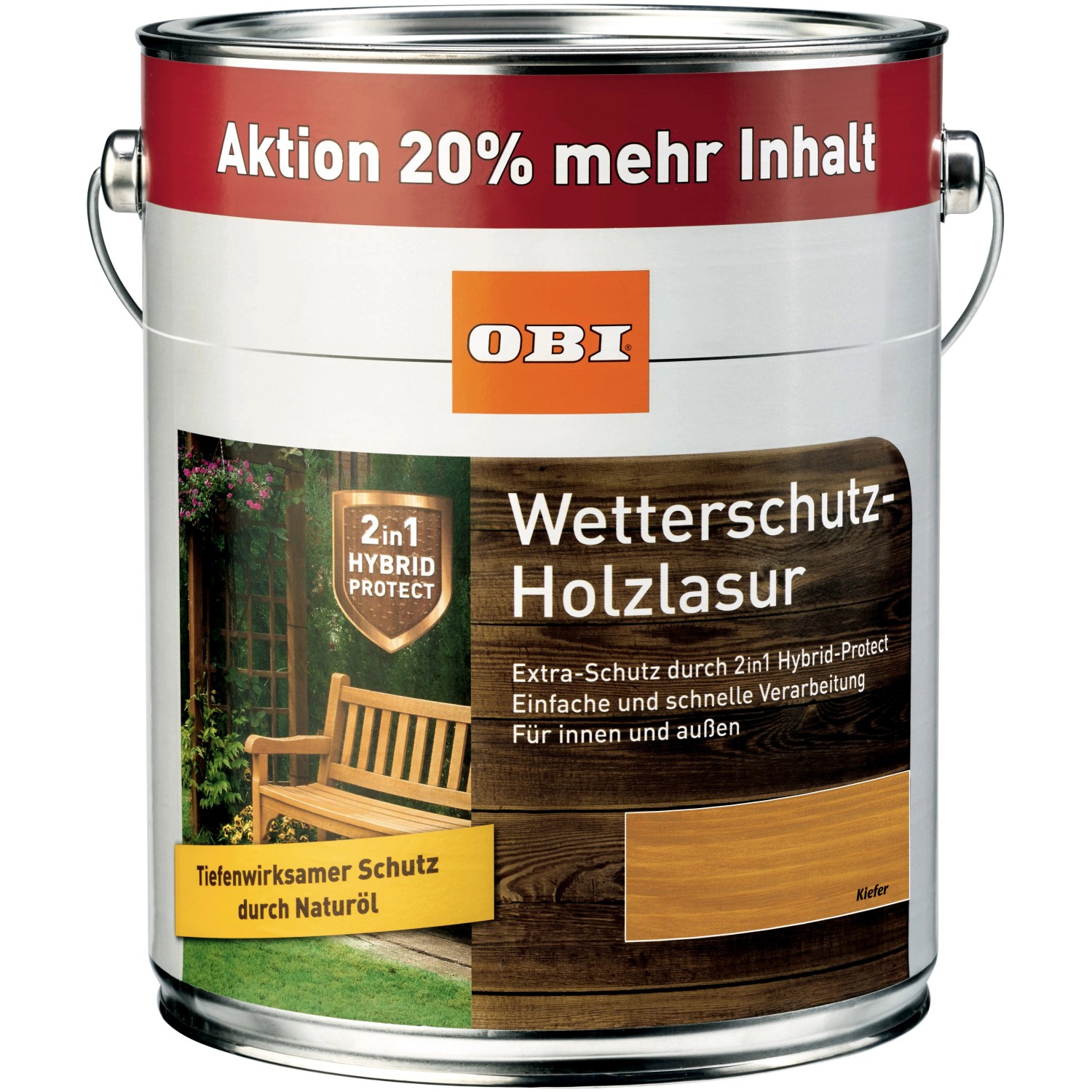 OBI Wetterschutz-Holzlasur 2in1 Kiefer 4,8 l von OBI