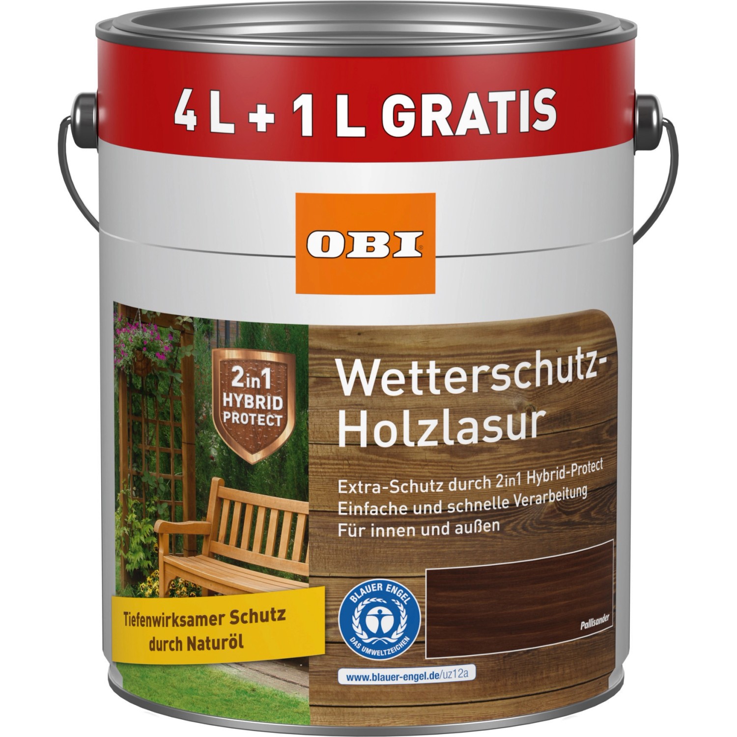 OBI Wetterschutz Holzlasur 2in1 Paisander 5 l von OBI