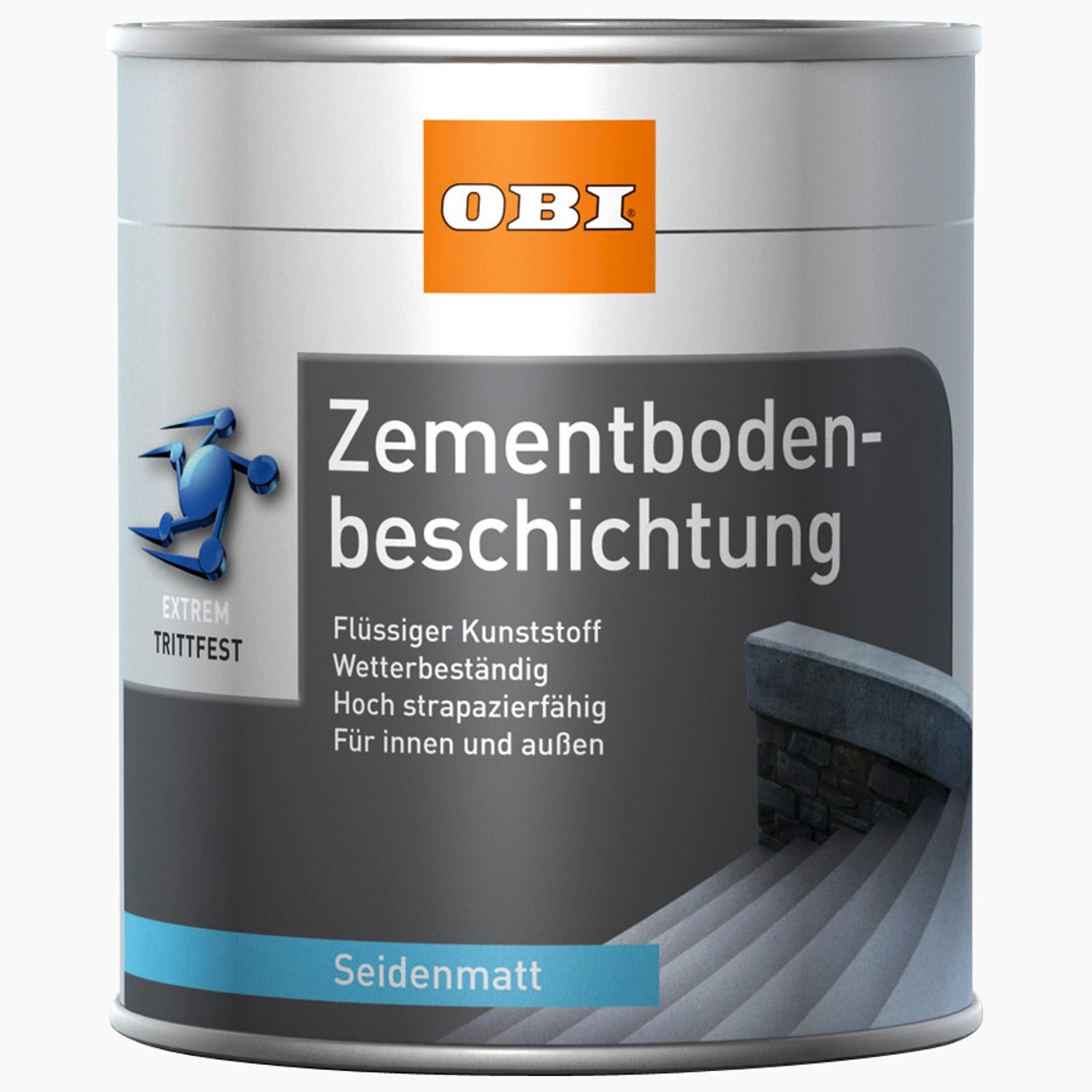 OBI Zementbodenbeschichtung RAL 7001 Silbergrau seidenmatt 2,5 l von OBI