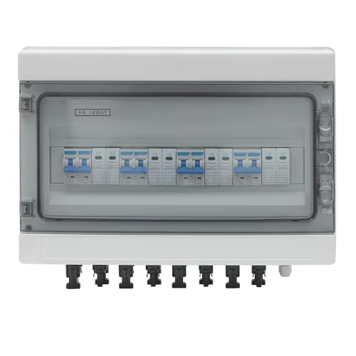 Überspannungsschutz PV, DC 1000V Trennschalter, Blitzschutz Leitungsschutzschalter(4 in 4 out), Solar PV Anschlusskasten IP65 Wasserdicht (25A) von OBLLER