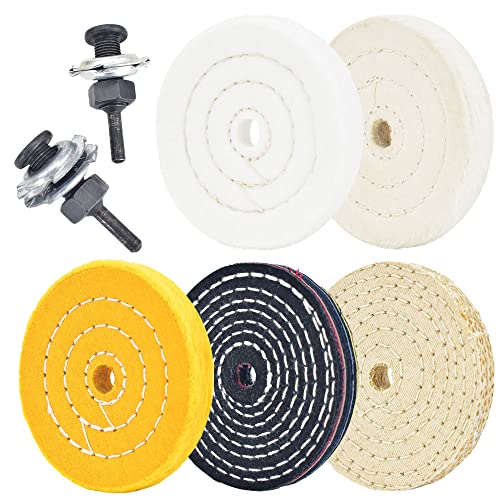 QZATACAEN 4" 100mm Polierscheiben mit 1/2" 12.7mm Dornloch mit 2 Sätzen 1/4"Schaft zum Bohren - 5er Pack Polierscheibe schwabbelscheibe QZATACAEN 4" 100mm Polierscheiben mit 1/2" 12.7mm Dornloch mit 2 Sätzen 1/4"Schaft zum Bohren - 5er Pack Polierscheibe schwabbelscheibe von QZATACAEN