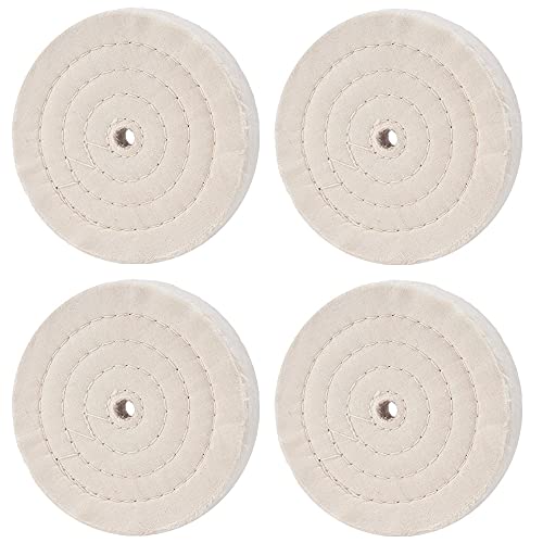 QZATACAEN Baumwoll polierscheibe150mm extra dickes spiralförmig genähtes Polierkissen für Tischschleifwerkzeug mit 12.7mm Dornloch (70-lagig) 4 Stücke … von QZATACAEN