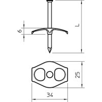 OBO Bettermann Vertr Nagel-Fix m.Nagel 3x40,Iso,natur 1996 40 - 2222833 von OBO Bettermann