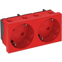 OBO Bettermann 6120109 Geräteeinsatz 2fach Steckdose (B x H x T) 90 x 45 x 42mm 1 St. Rot von OBO Bettermann