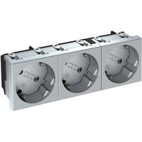 OBO Bettermann 6120133 Geräteeinsatz 3fach Steckdose (B x H x T) 135 x 45 x 42mm 1 St. Aluminium von OBO Bettermann